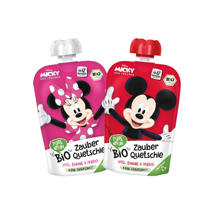 Organski voćni pire od jabuke, banane i breskve MICKEY 100g